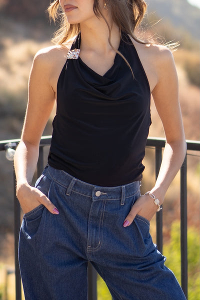 Brenna Metal Trim Top