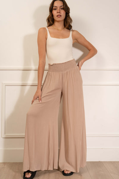 Briana Smocked Wide Leg Pants