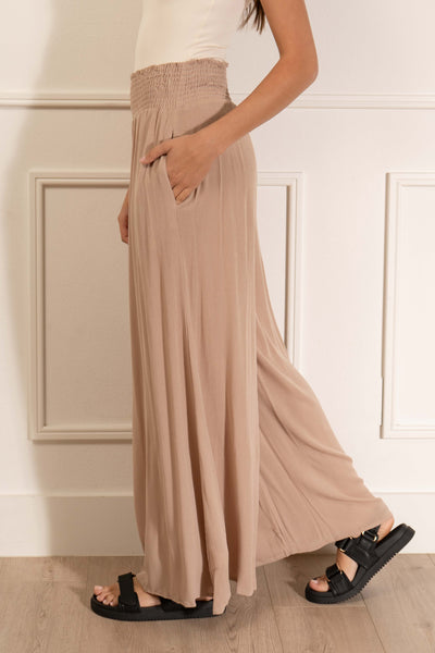 Briana Smocked Wide Leg Pants