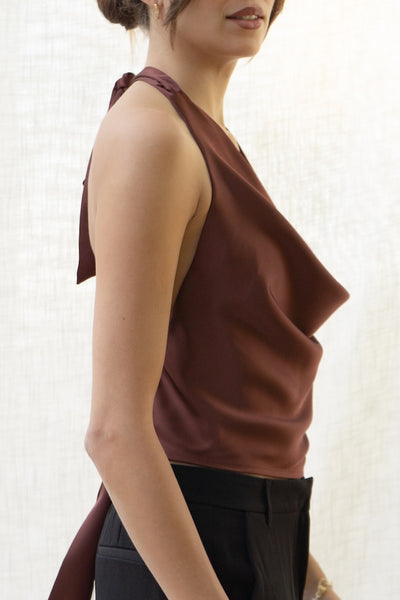 Brielle Satin Halter Top