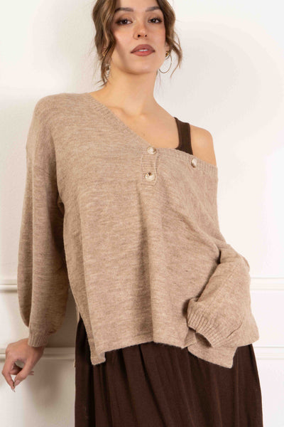 Button Detail Knit Sweater