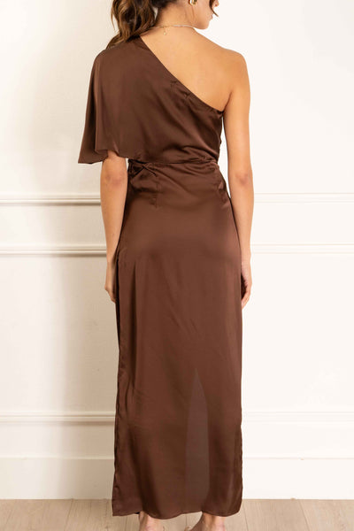 Carla High Slit Satin Dress