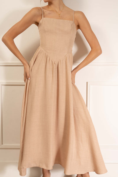 Caroline Linen Midi Dress