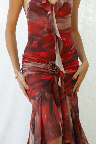 Celine Ruffle Maxi Dress