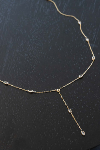 Dainty Rhinestone Drop Necklace