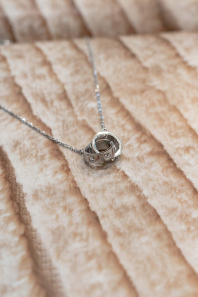 Double Ring Rhinestone Necklace