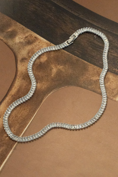 Gold Dipped Baguette Chain Necklace