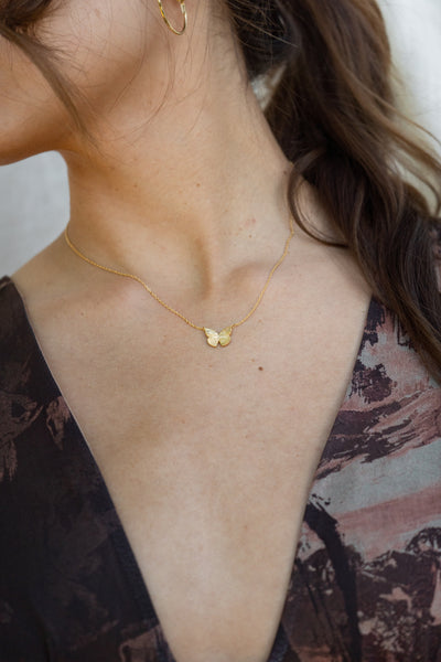 Gold Dipped Butterfly Necklace