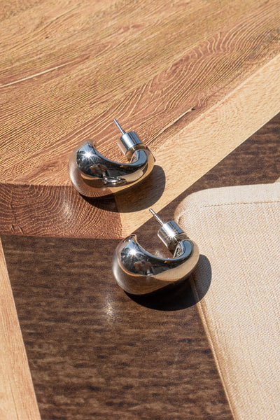 Gold Dipped Curved Hoop Earrings