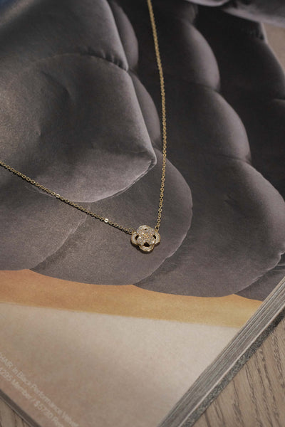 Gold Dipped Double Clover Necklace