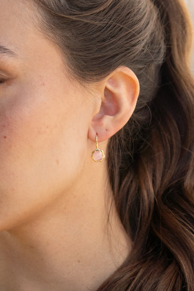 Gold Dipped Glass Flower Earrings