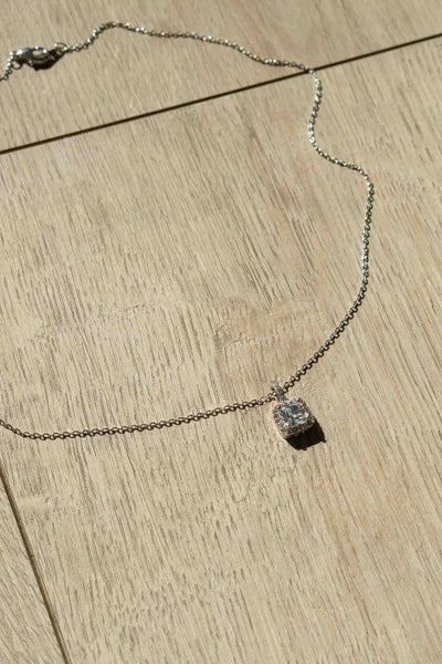 Gold Dipped Square Rhinestone Necklace