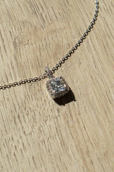 Gold Dipped Square Rhinestone Necklace