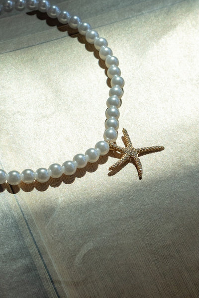 Gold Dipped Starfish Pearl Necklace