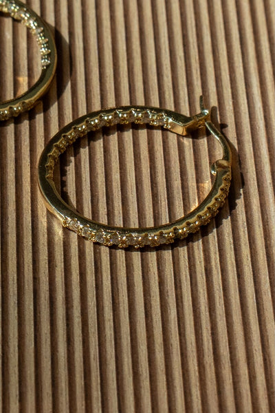 Gold Dipped Textured Hoop Earrings