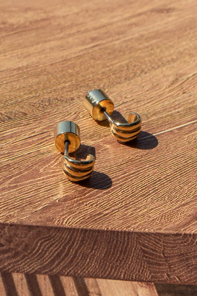 Gold Dipped Three Lane Studs