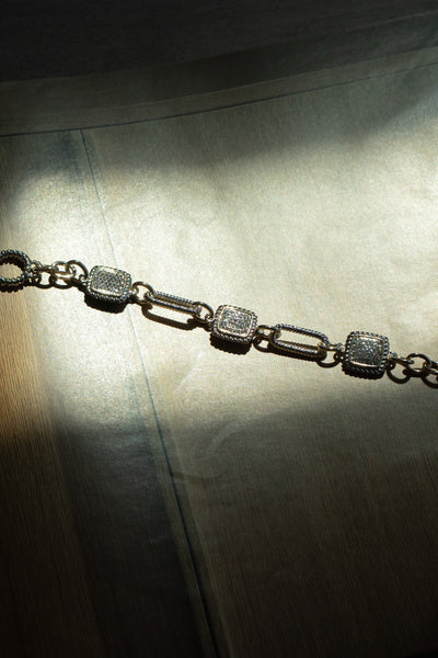 Gold Plated Two Tone Toggle Chain Bracelet