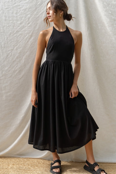 Jess Linen Halter Midi Dress