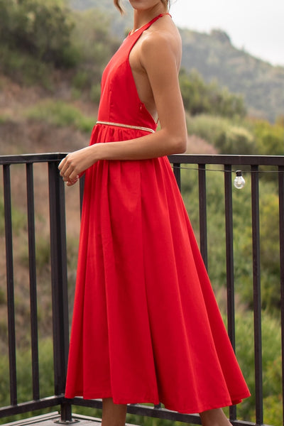 Jess Linen Halter Midi Dress