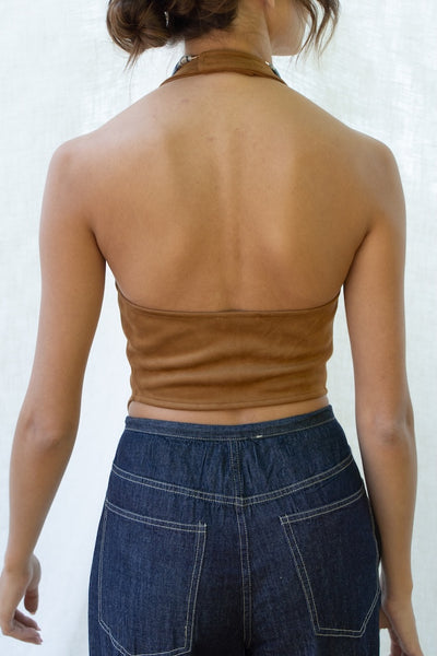 Julie Suede Halter Top
