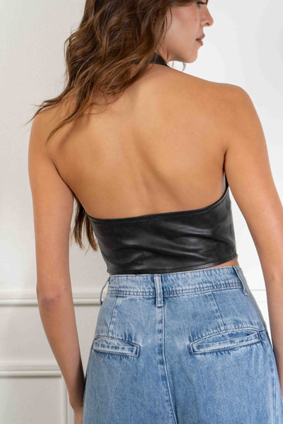 Lana Leather Halter Top