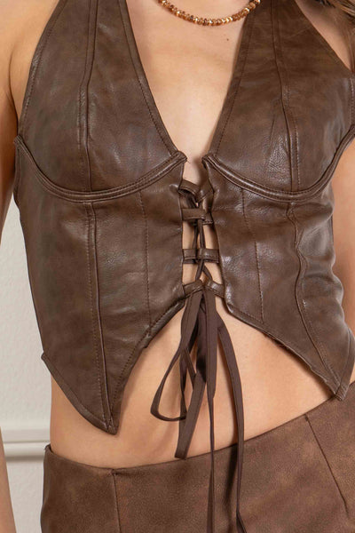 Lana Leather Halter Top