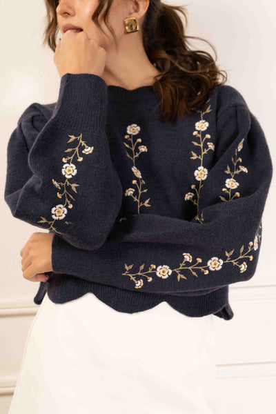 Mandy Floral Knit Sweater