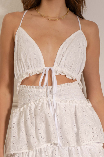 Nicole Lace Eyelet Mini Dress