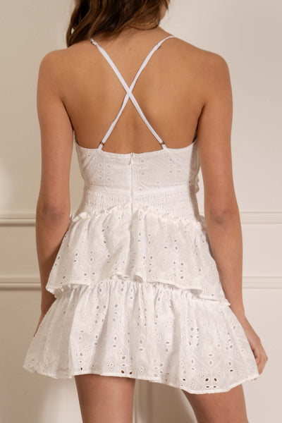 Nicole Lace Eyelet Mini Dress