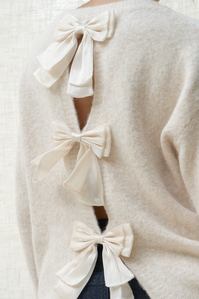 Open Back Bow Detail Sweater