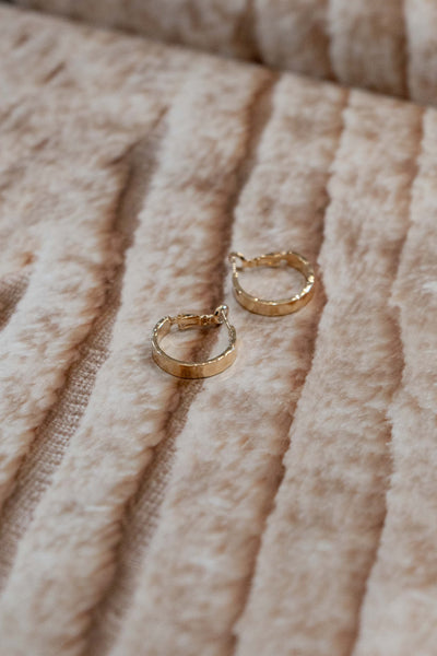 Small Hammered Hoop Earrings
