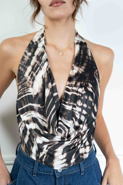 Tie Dye Halter Crop Top