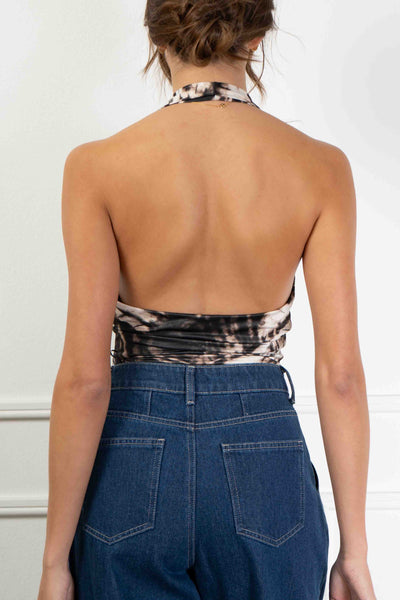 Tie Dye Halter Crop Top