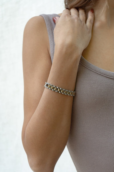Wide Rounded Watch Chain Bracelet