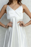 With thin straps and a fitted bust, this dress offers a relaxed fit for all-day comfort. white color.