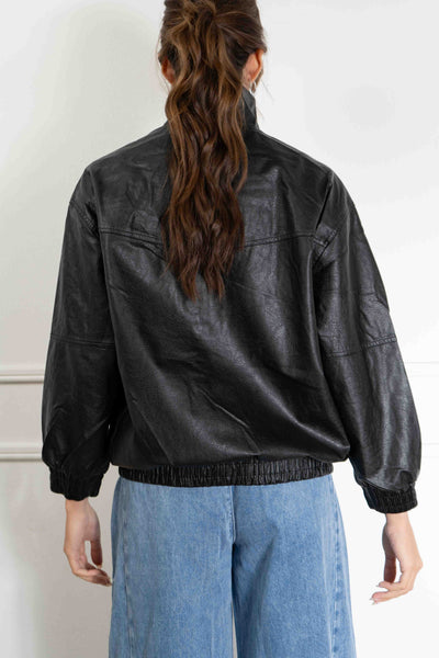 Amanda Leather Oversized Jacket