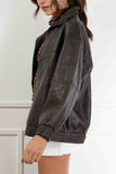 Amanda Leather Oversized Jacket