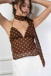 Anahi Polka Dot Scarf Top