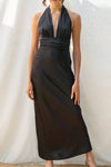 Aria Satin Plunge Maxi Dress