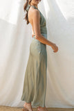 Aria Satin Plunge Maxi Dress