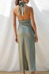 Aria Satin Plunge Maxi Dress