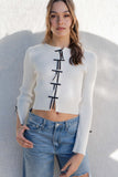 Bow Cut Out Ribbed Top