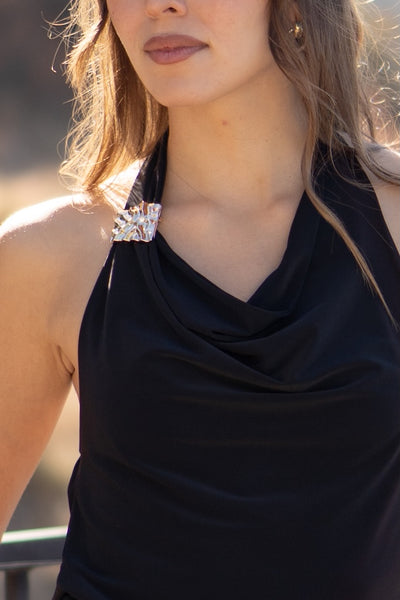 Brenna Metal Trim Top