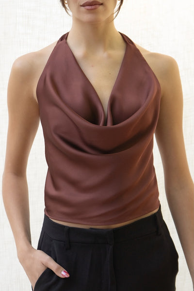 Brielle Satin Halter Top