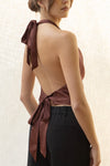 Brielle Satin Halter Top