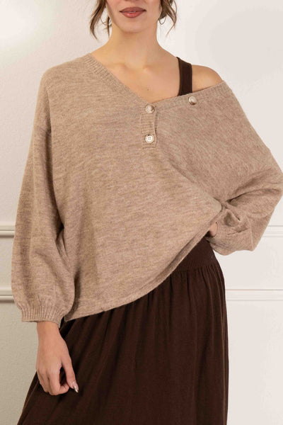 Button Detail Knit Sweater