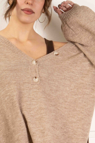 Button Detail Knit Sweater