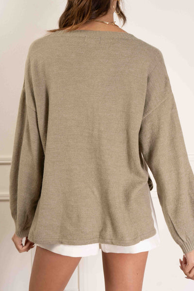 Button Detail Knit Sweater