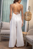 Thin adjustable straps and wide leg bottoms make this jumpsuit perfect for day wear.