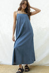 Camille Open Back Denim Dress